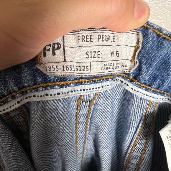 Free People Rare Vintage Super Wide Leg Jeans Size 6 - Picture 10 of 11